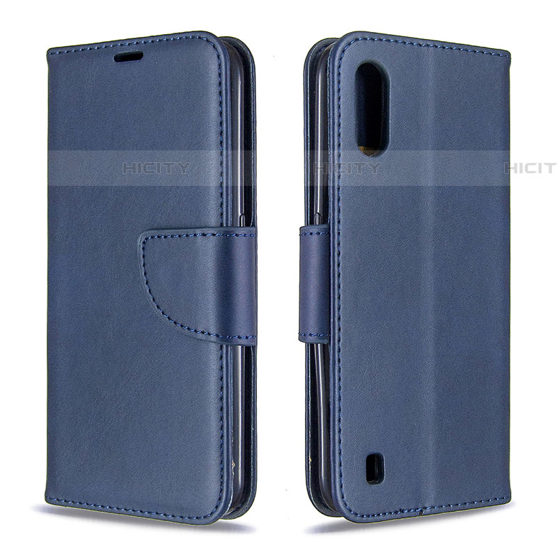 Handytasche Stand Schutzhülle Flip Leder Hülle B06F für Samsung Galaxy A01 SM-A015 Blau