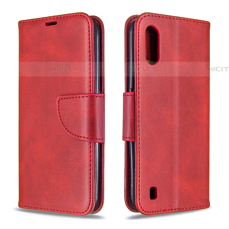 Handytasche Stand Schutzhülle Flip Leder Hülle B06F für Samsung Galaxy A01 SM-A015 Rot Plus