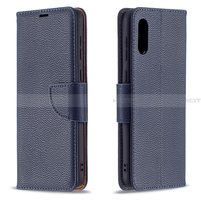 Handytasche Stand Schutzhülle Flip Leder Hülle B06F für Samsung Galaxy A02 Blau