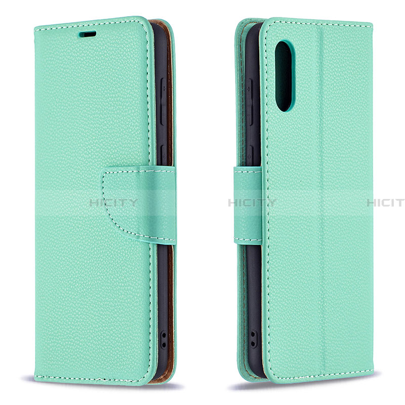 Handytasche Stand Schutzhülle Flip Leder Hülle B06F für Samsung Galaxy A02 Grün Plus