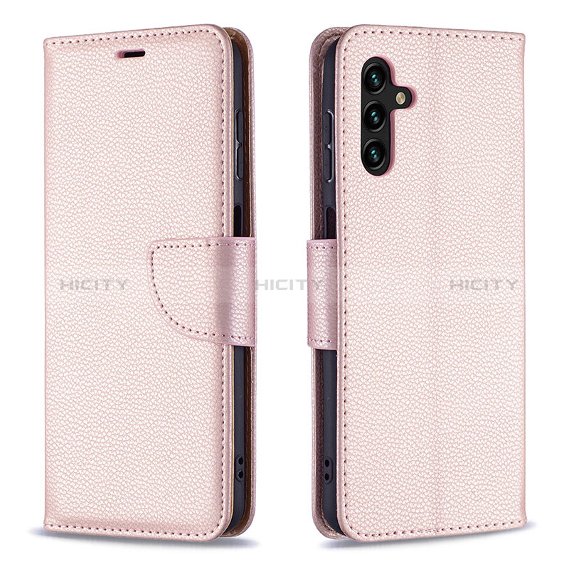 Handytasche Stand Schutzhülle Flip Leder Hülle B06F für Samsung Galaxy A04s Rosegold