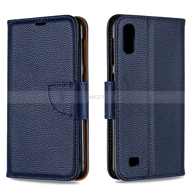 Handytasche Stand Schutzhülle Flip Leder Hülle B06F für Samsung Galaxy A10 Blau