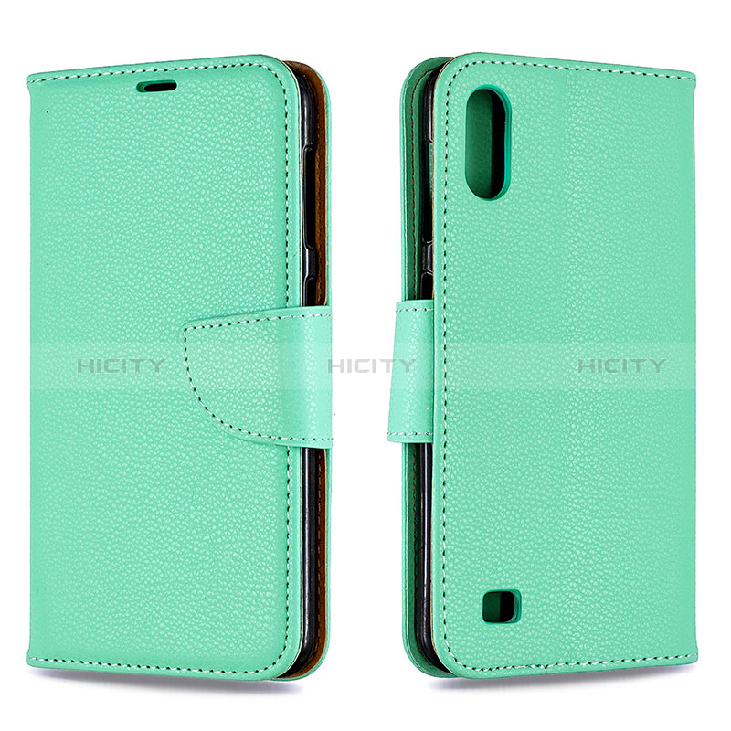 Handytasche Stand Schutzhülle Flip Leder Hülle B06F für Samsung Galaxy A10 Grün