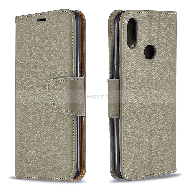 Handytasche Stand Schutzhülle Flip Leder Hülle B06F für Samsung Galaxy A10s Grau Plus