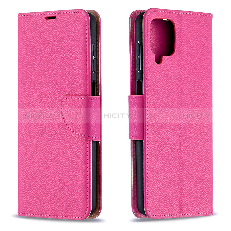 Handytasche Stand Schutzhülle Flip Leder Hülle B06F für Samsung Galaxy A12 Nacho Pink Plus