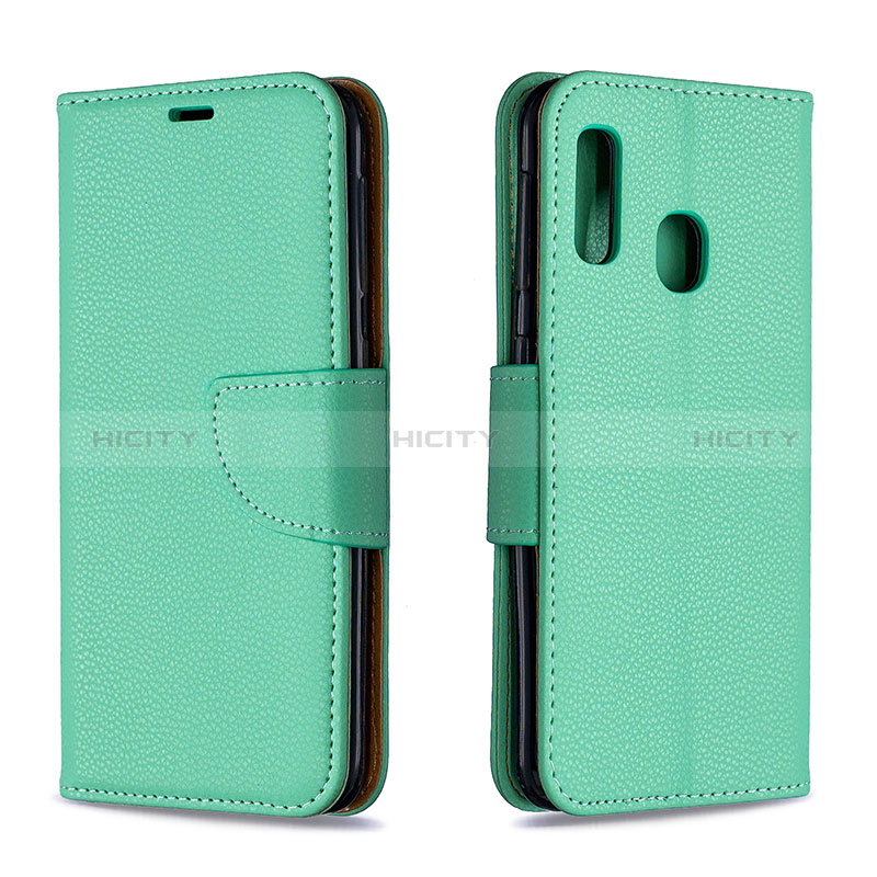 Handytasche Stand Schutzhülle Flip Leder Hülle B06F für Samsung Galaxy A20e Grün