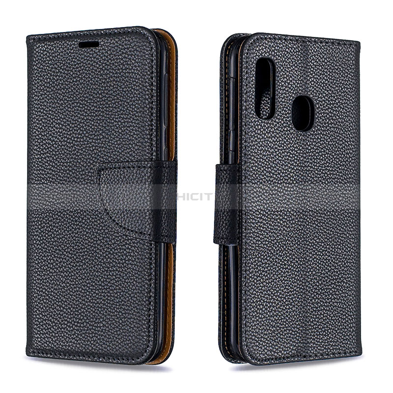 Handytasche Stand Schutzhülle Flip Leder Hülle B06F für Samsung Galaxy A20e Schwarz Plus