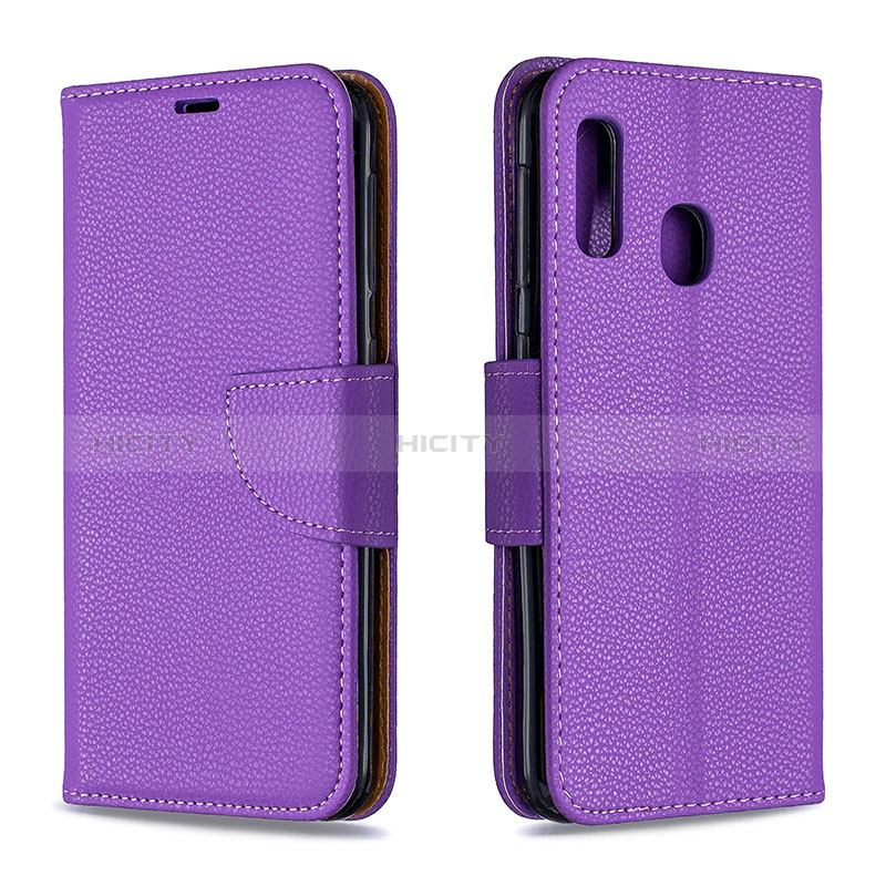 Handytasche Stand Schutzhülle Flip Leder Hülle B06F für Samsung Galaxy A20e Violett Plus