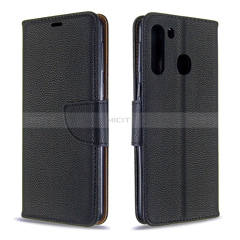 Handytasche Stand Schutzhülle Flip Leder Hülle B06F für Samsung Galaxy A21 Schwarz Plus