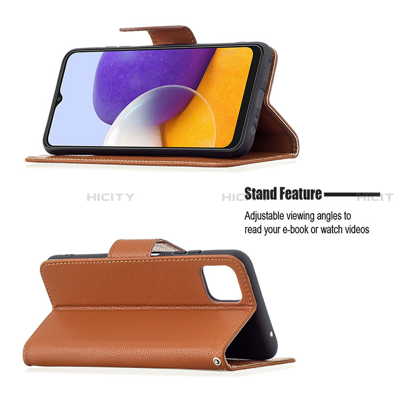 Handytasche Stand Schutzhülle Flip Leder Hülle B06F für Samsung Galaxy A22 5G groß