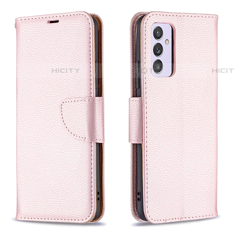 Handytasche Stand Schutzhülle Flip Leder Hülle B06F für Samsung Galaxy A24 4G Rosegold Plus