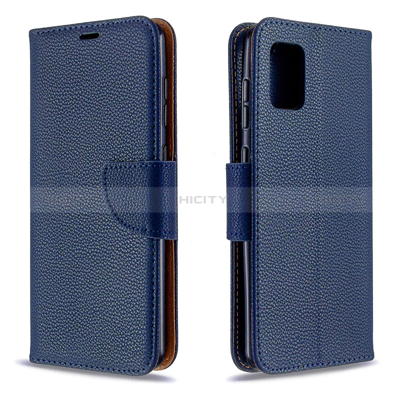 Handytasche Stand Schutzhülle Flip Leder Hülle B06F für Samsung Galaxy A31 Blau Plus