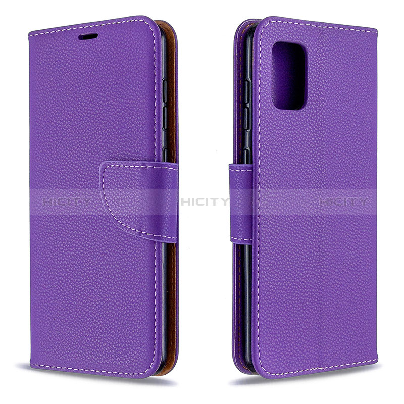 Handytasche Stand Schutzhülle Flip Leder Hülle B06F für Samsung Galaxy A31 Violett Plus