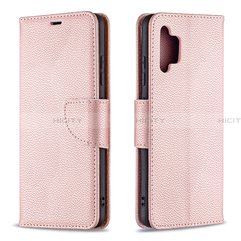 Handytasche Stand Schutzhülle Flip Leder Hülle B06F für Samsung Galaxy A32 4G Rosegold Plus