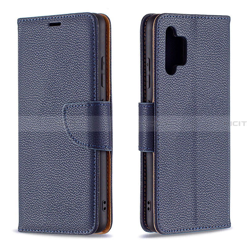 Handytasche Stand Schutzhülle Flip Leder Hülle B06F für Samsung Galaxy A32 5G Blau Plus