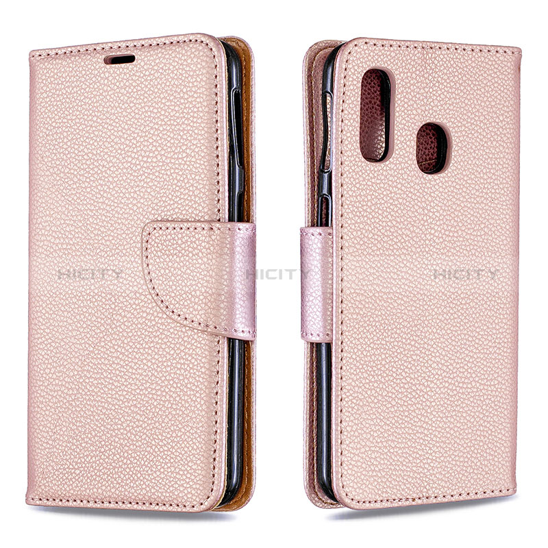 Handytasche Stand Schutzhülle Flip Leder Hülle B06F für Samsung Galaxy A40 Rosegold