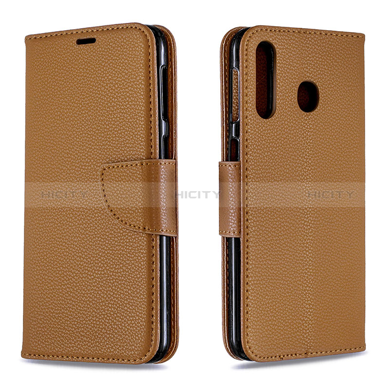 Handytasche Stand Schutzhülle Flip Leder Hülle B06F für Samsung Galaxy A40s Braun