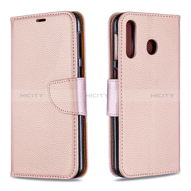 Handytasche Stand Schutzhülle Flip Leder Hülle B06F für Samsung Galaxy A40s Rosegold