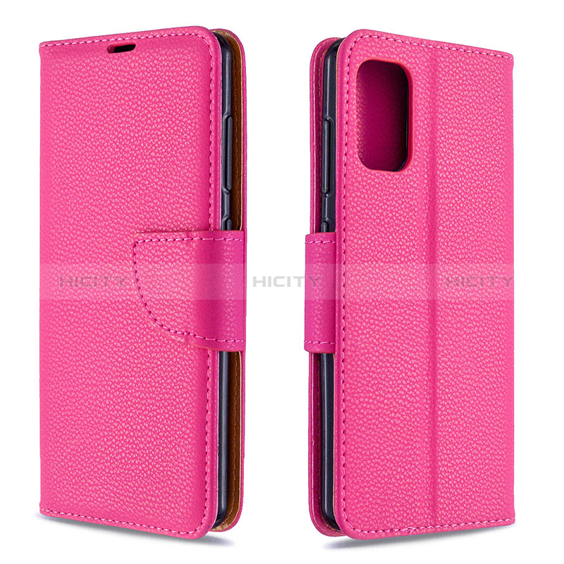 Handytasche Stand Schutzhülle Flip Leder Hülle B06F für Samsung Galaxy A41 Pink