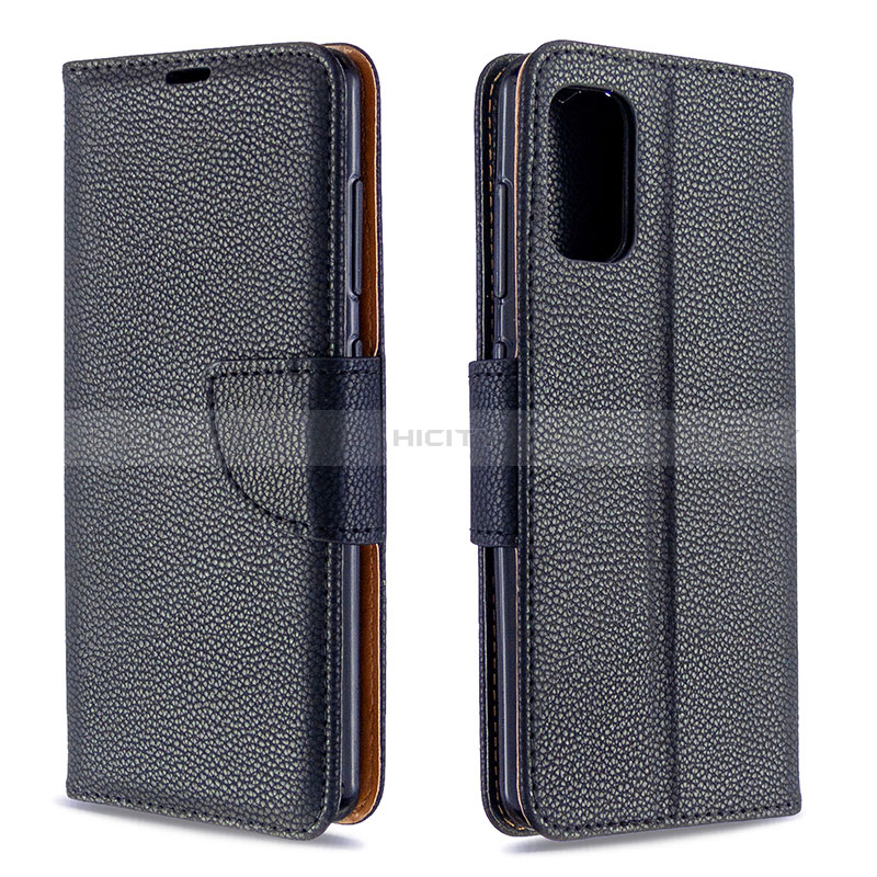 Handytasche Stand Schutzhülle Flip Leder Hülle B06F für Samsung Galaxy A41 Schwarz Plus