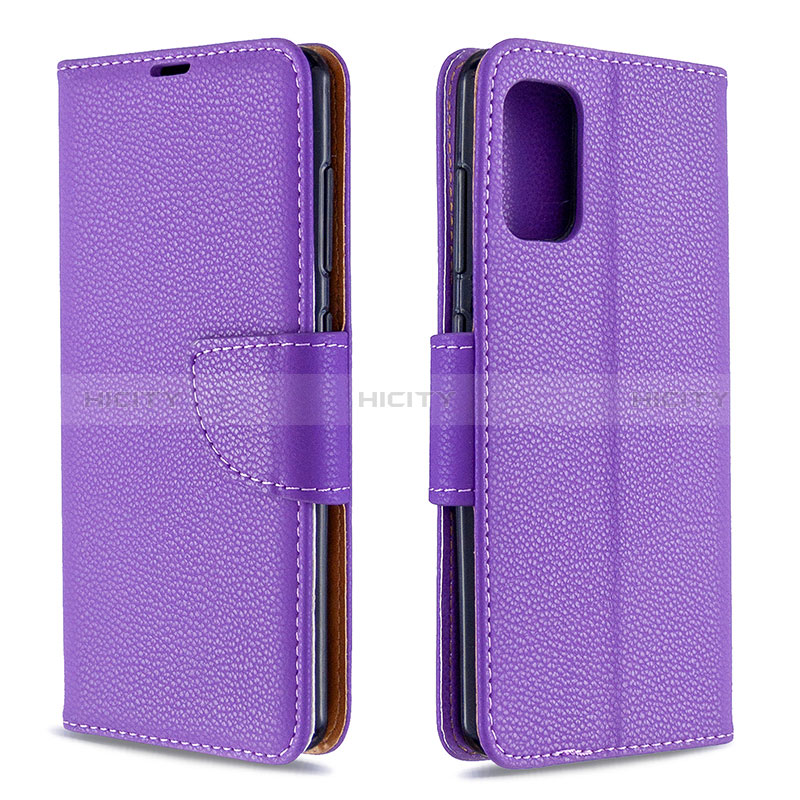 Handytasche Stand Schutzhülle Flip Leder Hülle B06F für Samsung Galaxy A41 Violett Plus