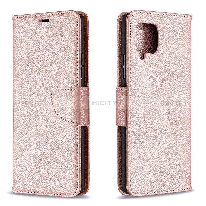 Handytasche Stand Schutzhülle Flip Leder Hülle B06F für Samsung Galaxy A42 5G Rosegold Plus