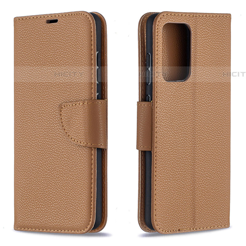 Handytasche Stand Schutzhülle Flip Leder Hülle B06F für Samsung Galaxy A52 5G Braun