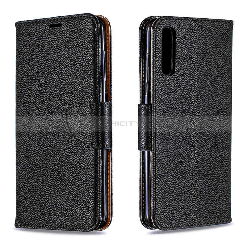 Handytasche Stand Schutzhülle Flip Leder Hülle B06F für Samsung Galaxy A70 Schwarz