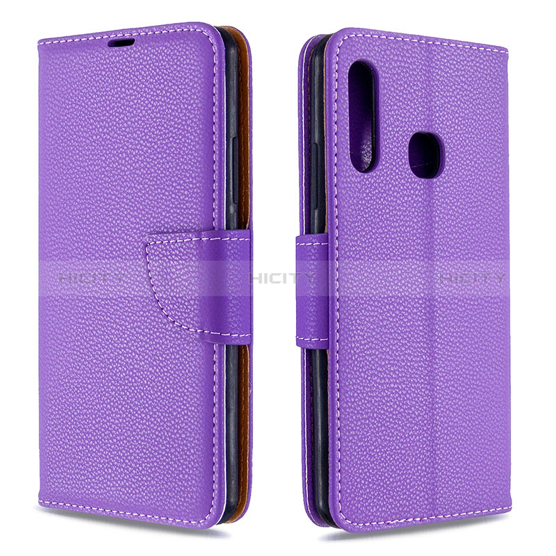 Handytasche Stand Schutzhülle Flip Leder Hülle B06F für Samsung Galaxy A70E Violett