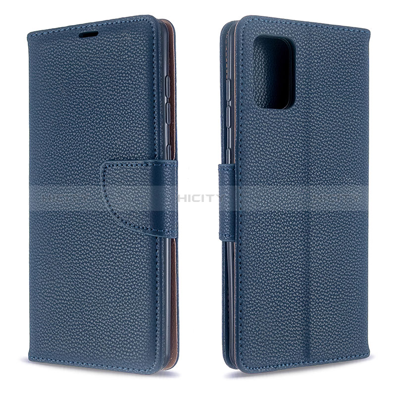 Handytasche Stand Schutzhülle Flip Leder Hülle B06F für Samsung Galaxy A71 5G Blau