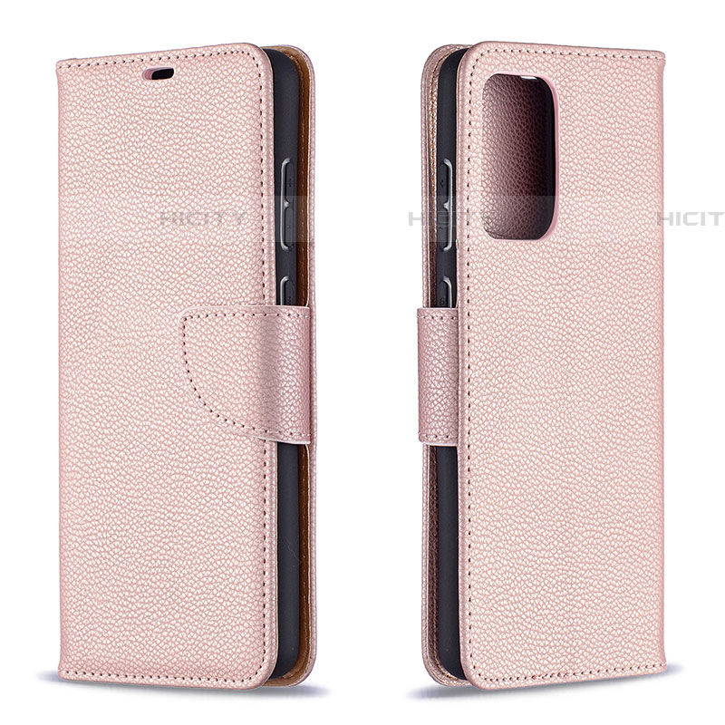 Handytasche Stand Schutzhülle Flip Leder Hülle B06F für Samsung Galaxy A72 4G Rosegold