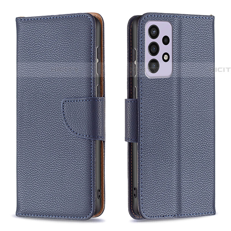 Handytasche Stand Schutzhülle Flip Leder Hülle B06F für Samsung Galaxy A73 5G Blau