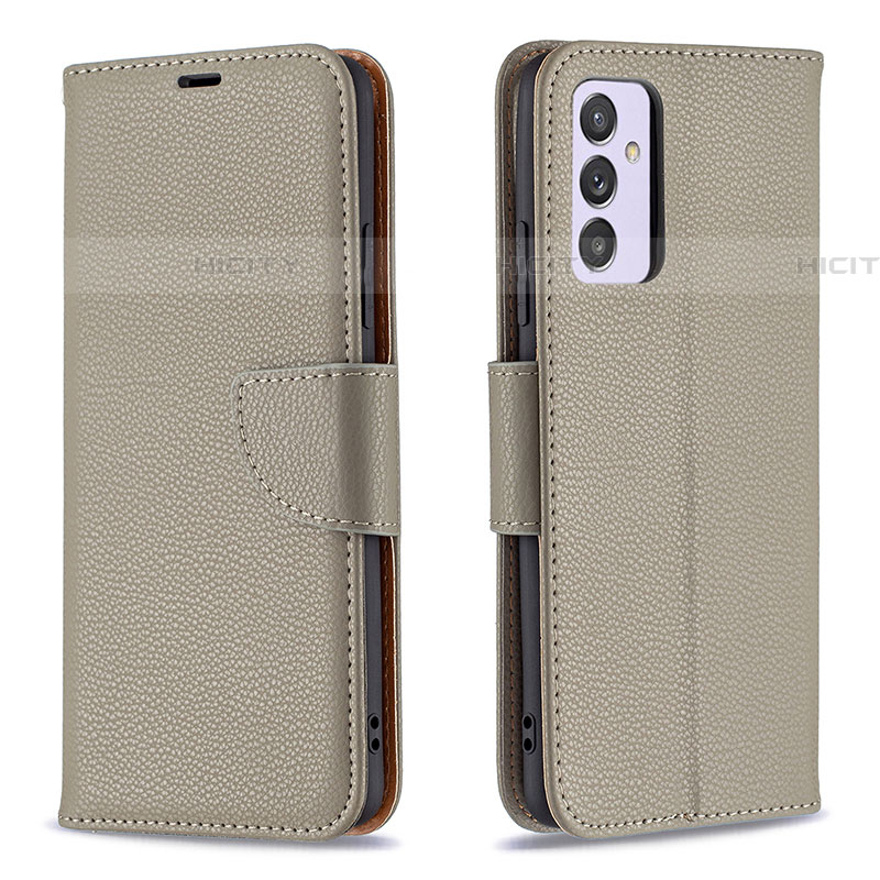 Handytasche Stand Schutzhülle Flip Leder Hülle B06F für Samsung Galaxy A82 5G Grau