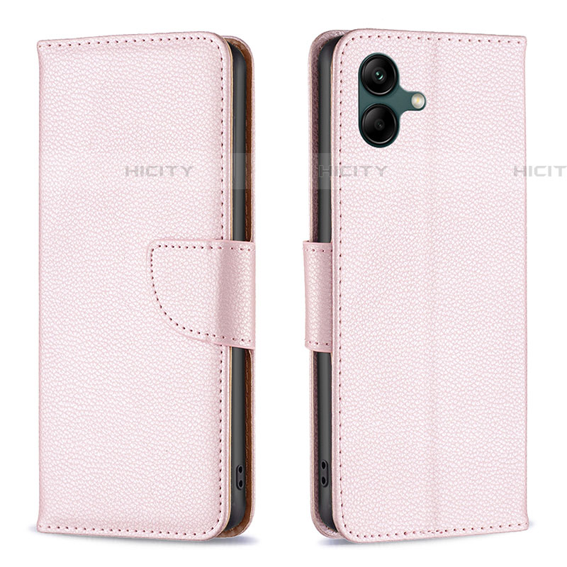 Handytasche Stand Schutzhülle Flip Leder Hülle B06F für Samsung Galaxy F04 Rosegold Plus