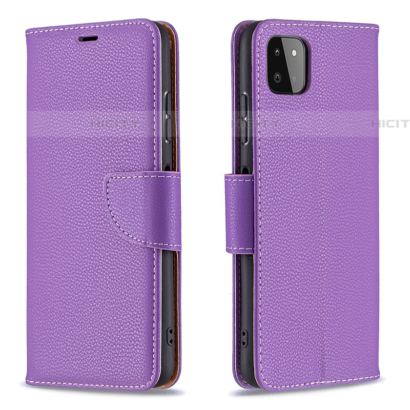 Handytasche Stand Schutzhülle Flip Leder Hülle B06F für Samsung Galaxy F42 5G Violett