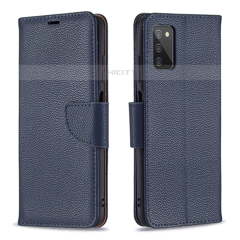 Handytasche Stand Schutzhülle Flip Leder Hülle B06F für Samsung Galaxy M02s Blau Plus