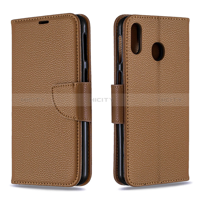 Handytasche Stand Schutzhülle Flip Leder Hülle B06F für Samsung Galaxy M20 Braun