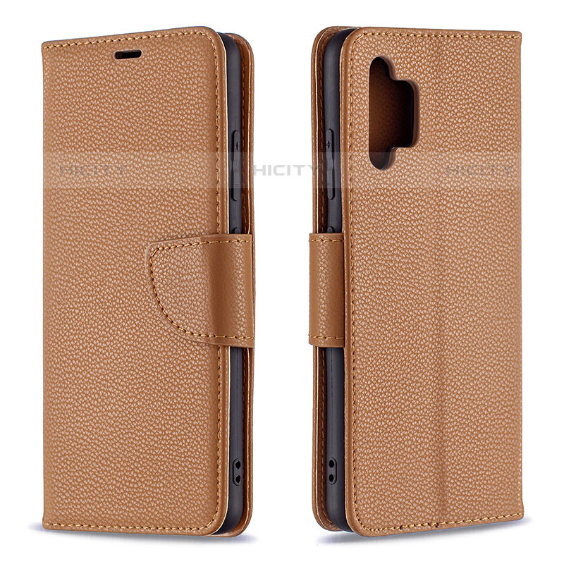 Handytasche Stand Schutzhülle Flip Leder Hülle B06F für Samsung Galaxy M32 5G Braun