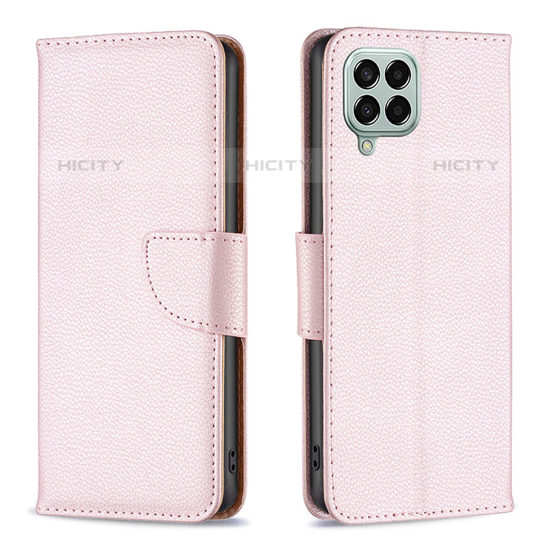 Handytasche Stand Schutzhülle Flip Leder Hülle B06F für Samsung Galaxy M33 5G Rosegold