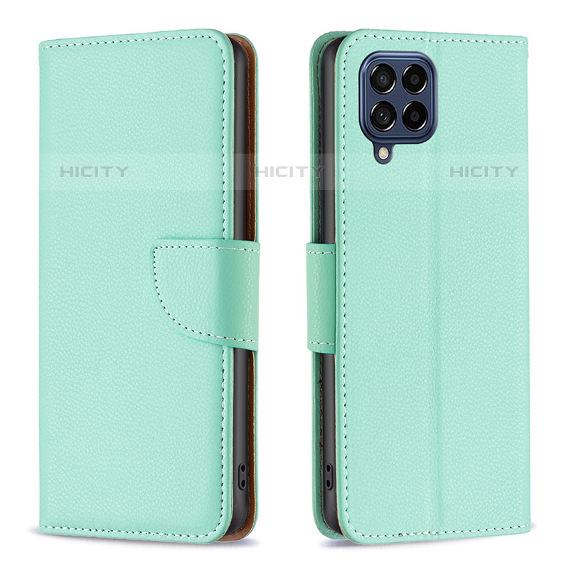 Handytasche Stand Schutzhülle Flip Leder Hülle B06F für Samsung Galaxy M53 5G Grün