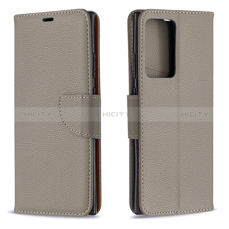 Handytasche Stand Schutzhülle Flip Leder Hülle B06F für Samsung Galaxy Note 20 Ultra 5G Grau