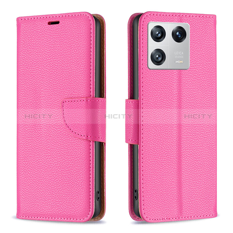 Handytasche Stand Schutzhülle Flip Leder Hülle B06F für Xiaomi Mi 13 Pro 5G Pink Plus