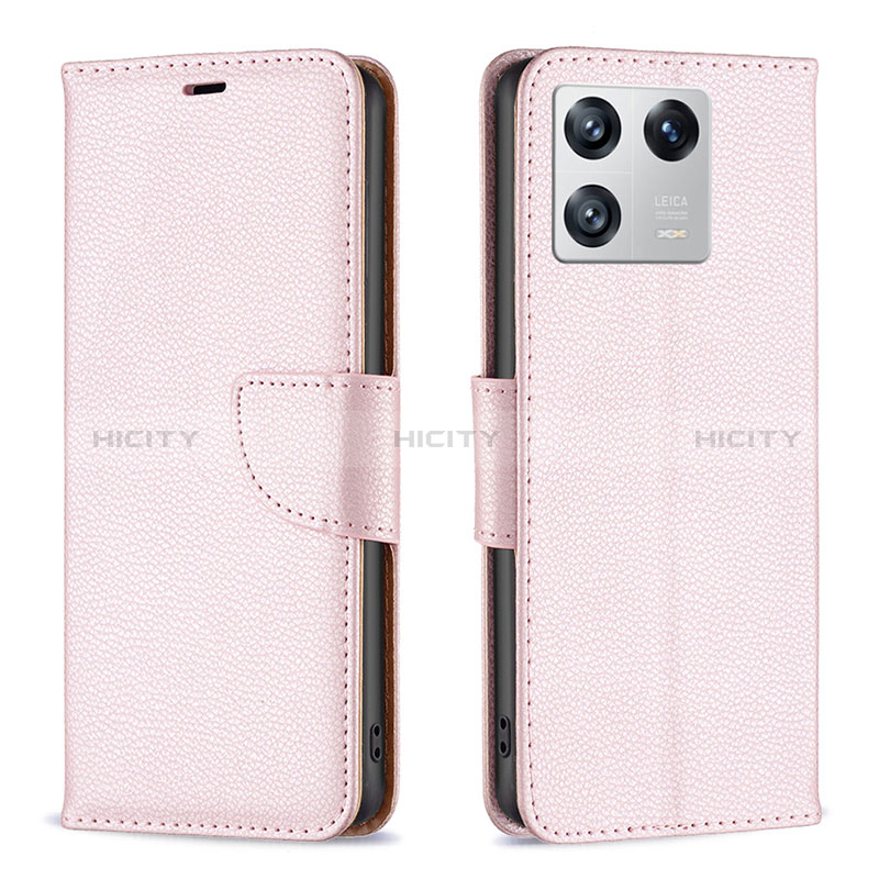 Handytasche Stand Schutzhülle Flip Leder Hülle B06F für Xiaomi Mi 13 Pro 5G Rosegold Plus