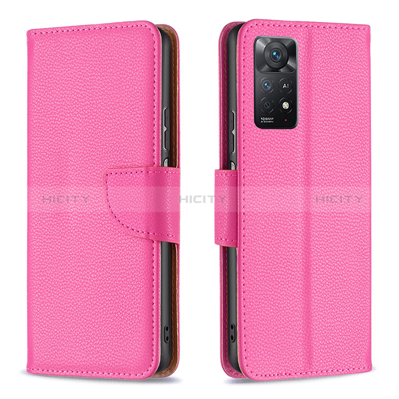 Handytasche Stand Schutzhülle Flip Leder Hülle B06F für Xiaomi Redmi Note 11 Pro 4G Pink