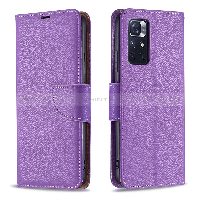 Handytasche Stand Schutzhülle Flip Leder Hülle B06F für Xiaomi Redmi Note 11T 5G Violett