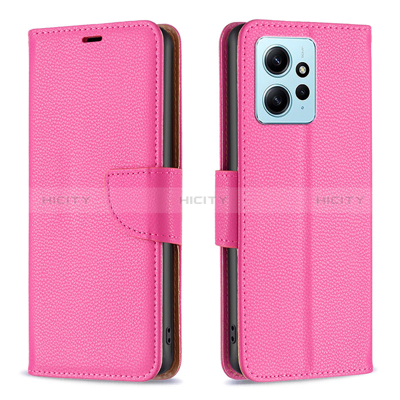 Handytasche Stand Schutzhülle Flip Leder Hülle B06F für Xiaomi Redmi Note 12 4G Pink Plus