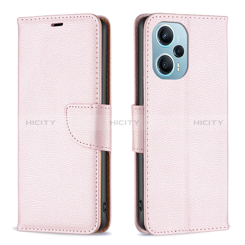 Handytasche Stand Schutzhülle Flip Leder Hülle B06F für Xiaomi Redmi Note 12 Turbo 5G Rosegold