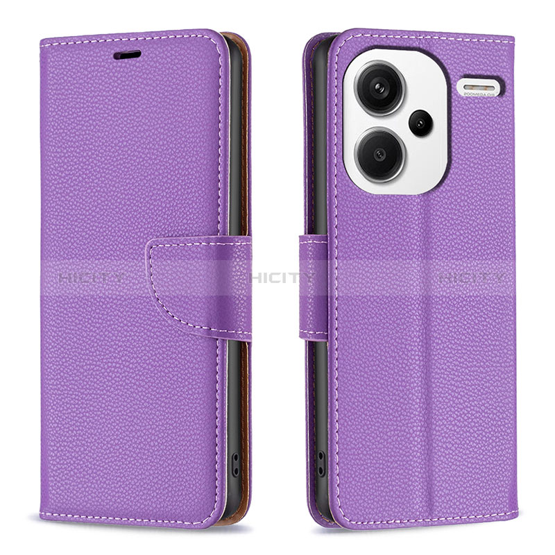 Handytasche Stand Schutzhülle Flip Leder Hülle B06F für Xiaomi Redmi Note 13 Pro+ Plus 5G Violett