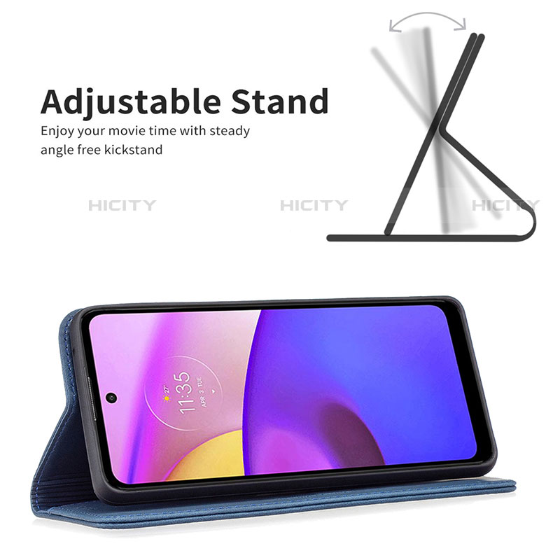 Handytasche Stand Schutzhülle Flip Leder Hülle B07F für Motorola Moto E40 groß