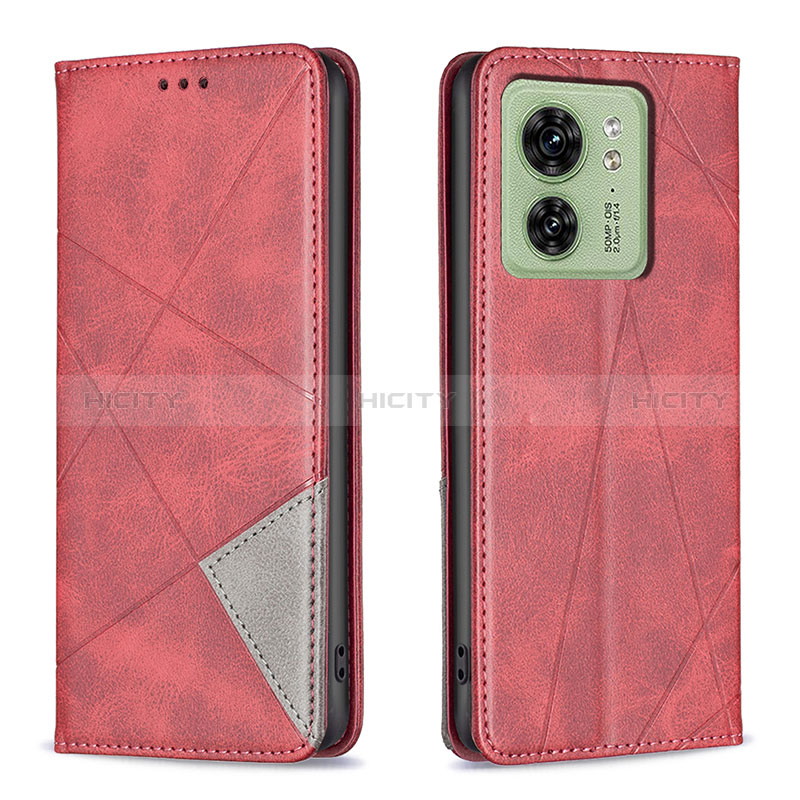 Handytasche Stand Schutzhülle Flip Leder Hülle B07F für Motorola Moto Edge 40 5G Rot